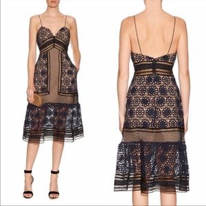 Self Portrait Guipure Crochet Lace midi dress